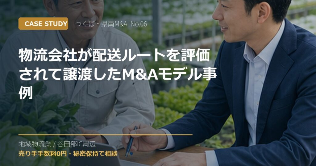 物流会社が配送ルートを評価されて譲渡したM&Aモデル事例のアイキャッチ画像