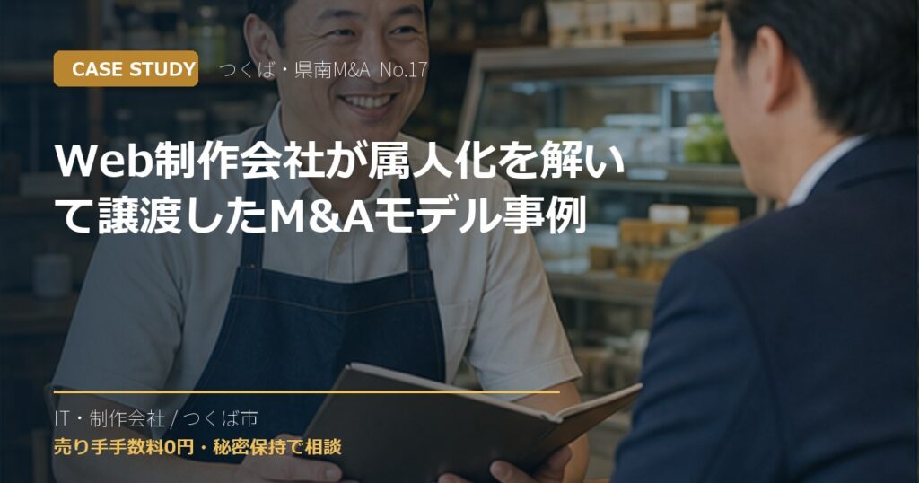 Web制作会社が属人化を解いて譲渡したM&Aモデル事例のアイキャッチ画像