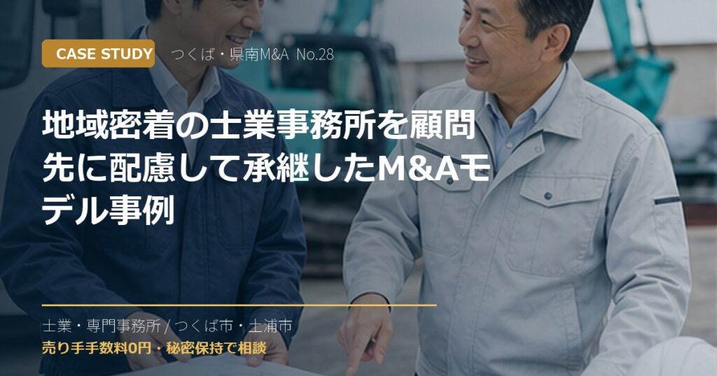 地域密着の士業事務所を顧問先に配慮して承継したM&Aモデル事例のアイキャッチ画像