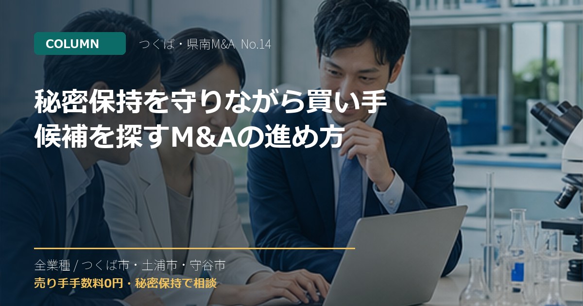 秘密保持を守りながら買い手候補を探すM&Aの進め方のアイキャッチ画像